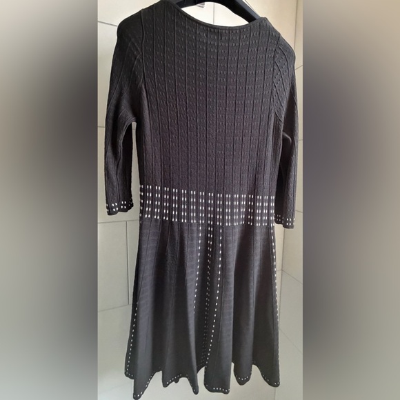 Monsoon Black Fine Knit Long Sleeve Skater Dress XL - Picture 3 of 8